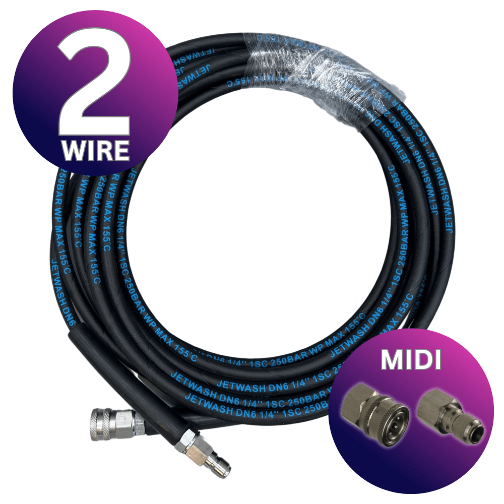 Astrox Astrox 3/8" Midi Quick Release 2 Wire High Pressure Rubber Hose - 400bar