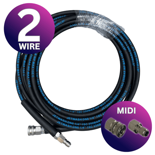 Astrox Astrox 3/8" Midi Quick Release 2 Wire High Pressure Rubber Hose - 400bar