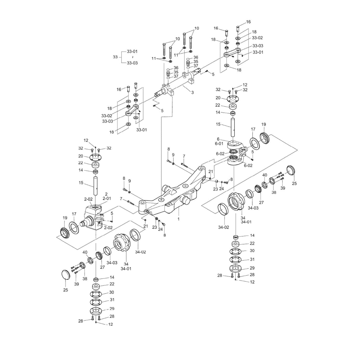 Doosan Doosan Axle Gp-Steer Parts Diagram - D20S5 / D25S5 / D30S5 / D33S5 / D35C5