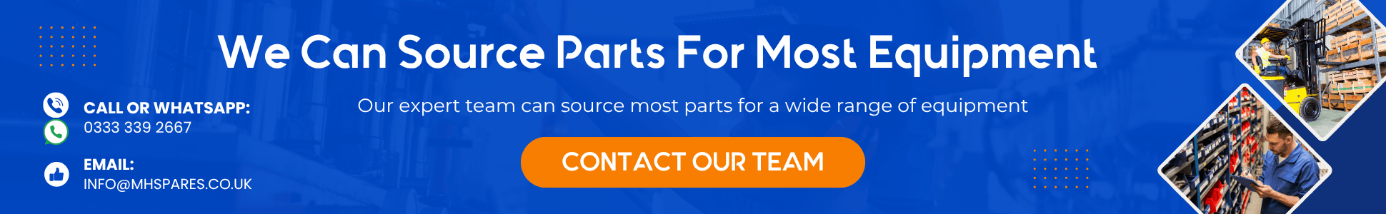 Contact MH Spares about sourcing a part