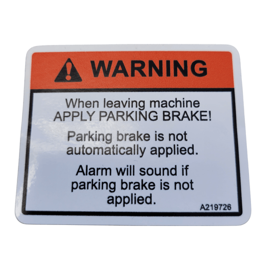 Doosan Handbrake - Fork Truck Safety Information Decal - Doosan D25S D30S D35C