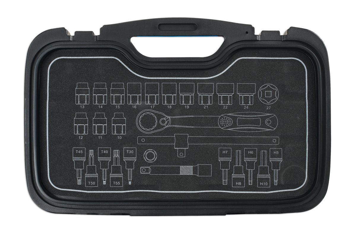 Laser Go Thru Socket Set 1/2"D 28pc - (Laser 7054)