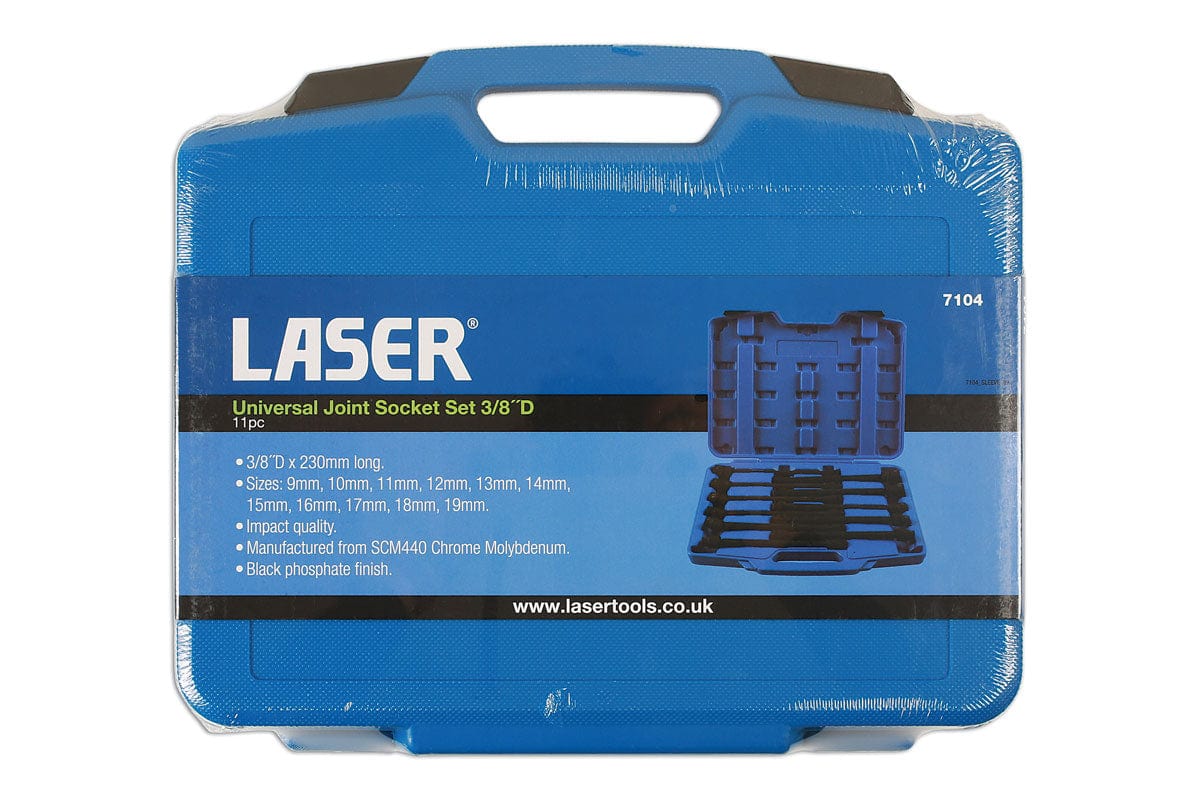 Laser Universal Joint Deep Impact Socket Set 3/8"D 11pc - (Laser 7104)